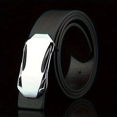 1pc Buckle Belt Sports Car Smooth Buckle Belt Suit Belt For Men