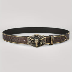 Men's Vintage Embossed Hardware Western Cowboy Belt