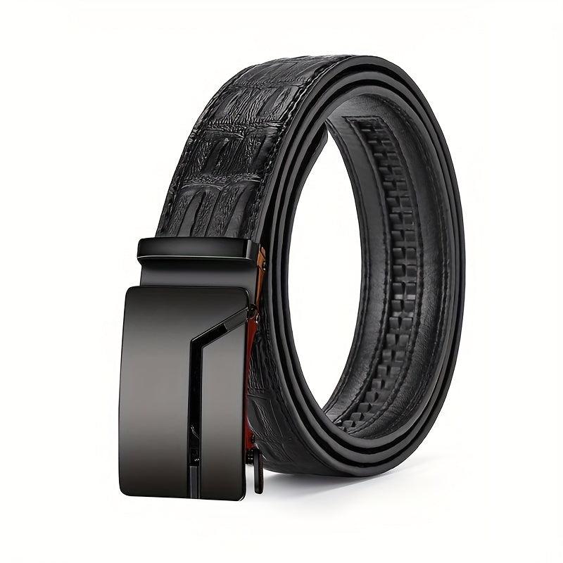 Men's Buckle PU Leather Belt for Business Travel