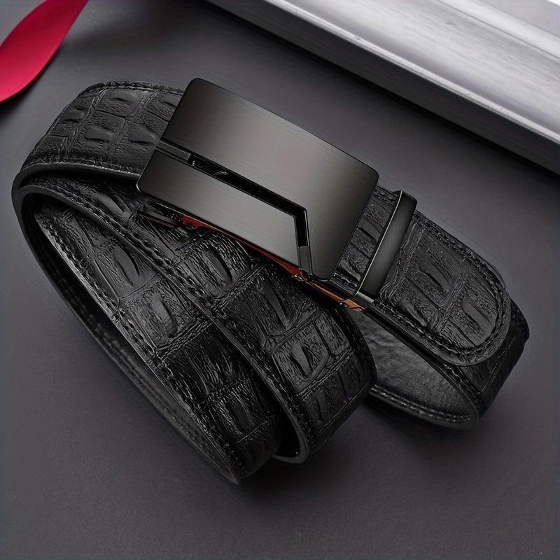 Men's Buckle PU Leather Belt for Business Travel