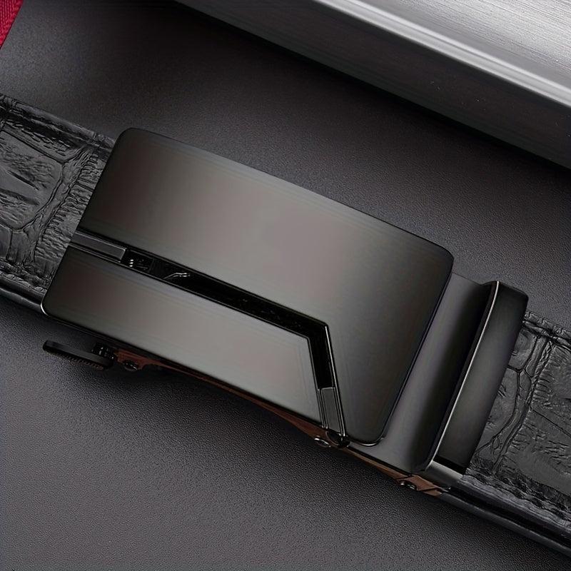 Men's Buckle PU Leather Belt for Business Travel