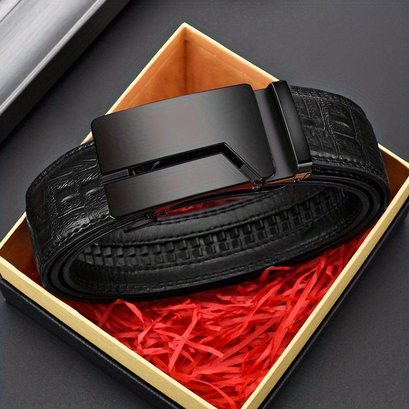 Men's Buckle PU Leather Belt for Business Travel