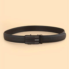 Men's Extended Automatic Buckle Leather Belt for Jeans and Suits