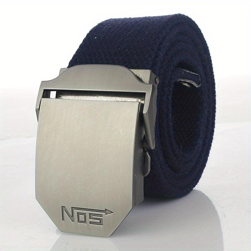 Men's Casual Cloth Belt Automatic Buckle Belt