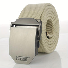 Men's Casual Cloth Belt Automatic Buckle Belt