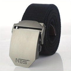 Men's Casual Cloth Belt Automatic Buckle Belt