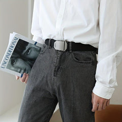Men's Casual Cloth Belt Automatic Buckle Belt