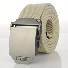 Men's Casual Cloth Belt Automatic Buckle Belt