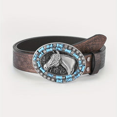 Men's Horse Head Engraved Belt
