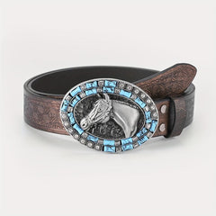 Men's Horse Head Engraved Belt