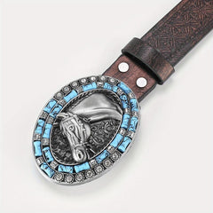 Men's Horse Head Engraved Belt