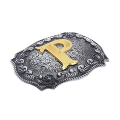 Western Cowboy Letter P Belt Buckle