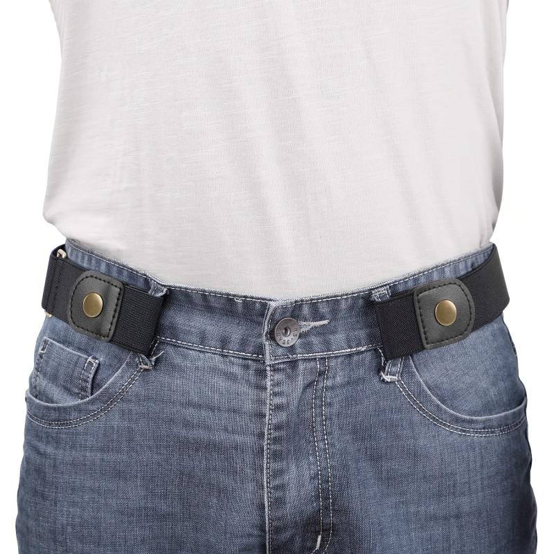 Men's Buckleless Belt Stretch Jeans No Buckle