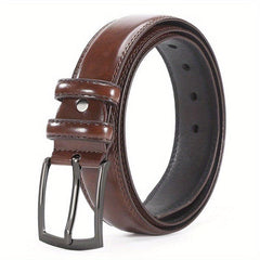 Men's PU Leather Belt w/ Square Buckle Waist Strap