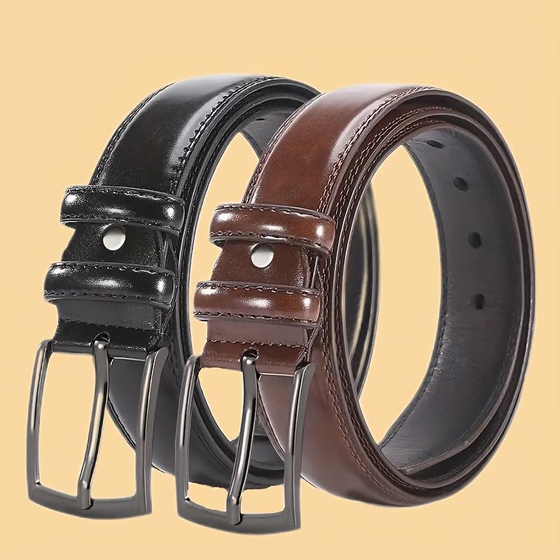 Men's PU Leather Belt w/ Square Buckle Waist Strap