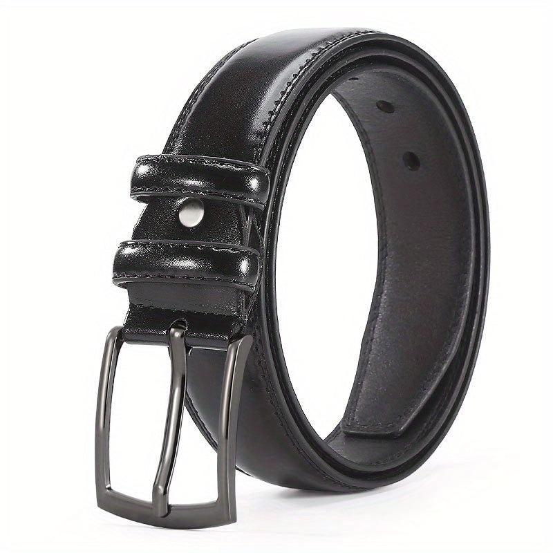 Men's PU Leather Belt w/ Square Buckle Waist Strap