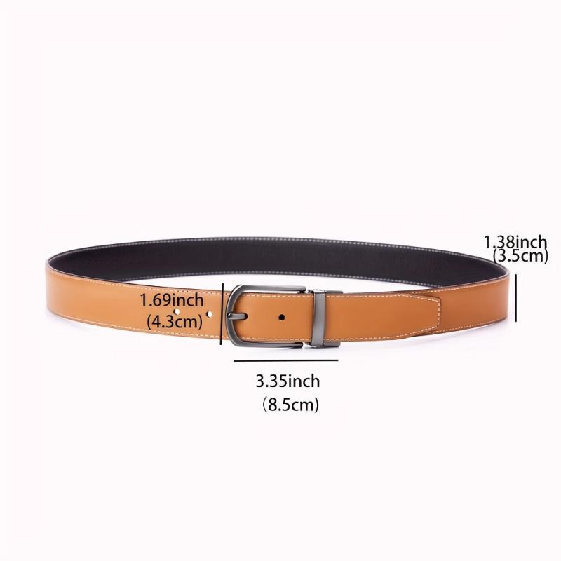 360 Rotating Double-sided Needle Buckle Leather Belt Cowhide Business Formal