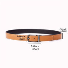 360 Rotating Double-sided Needle Buckle Leather Belt Cowhide Business Formal