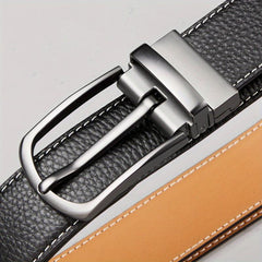 360 Rotating Double-sided Needle Buckle Leather Belt Cowhide Business Formal