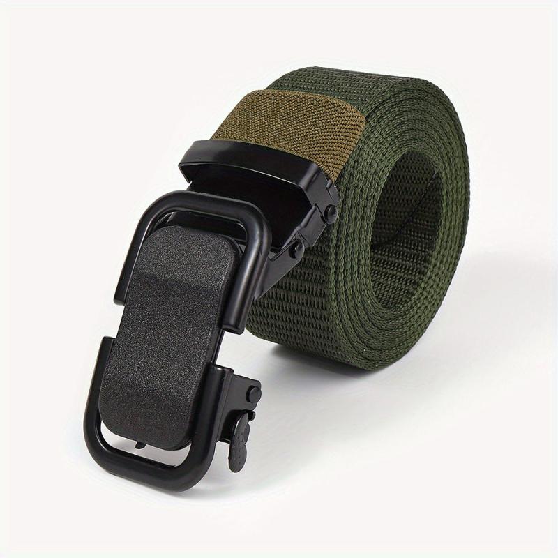 Nylon Canvas Webbing Belt with Metal Buckle for Men
