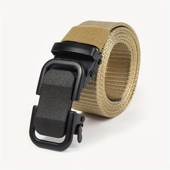 Nylon Canvas Webbing Belt with Metal Buckle for Men