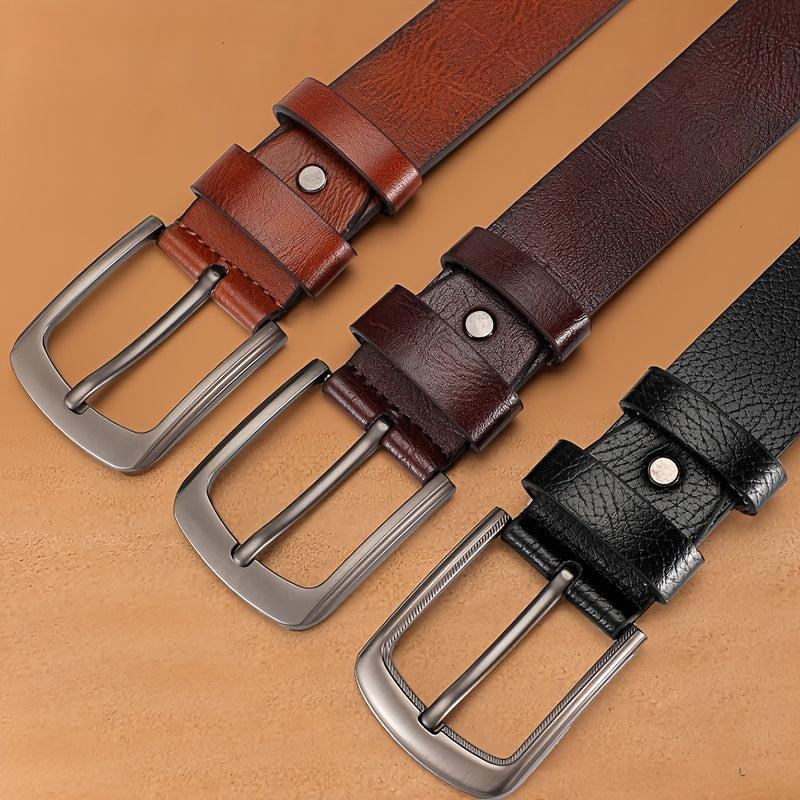 Men's Casual Retro Buckle Belt PU Leather Decorative Accessories for Pants