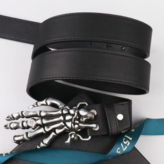 Men's Skeleton Hands Leather Belt