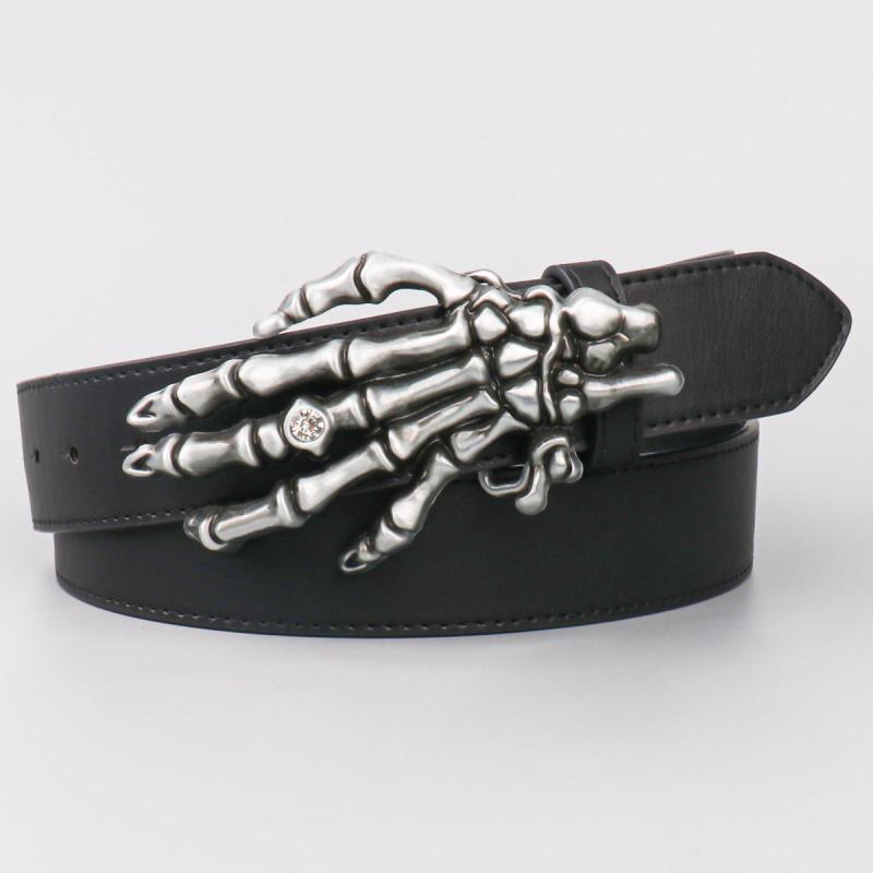 Men's Skeleton Hands Leather Belt