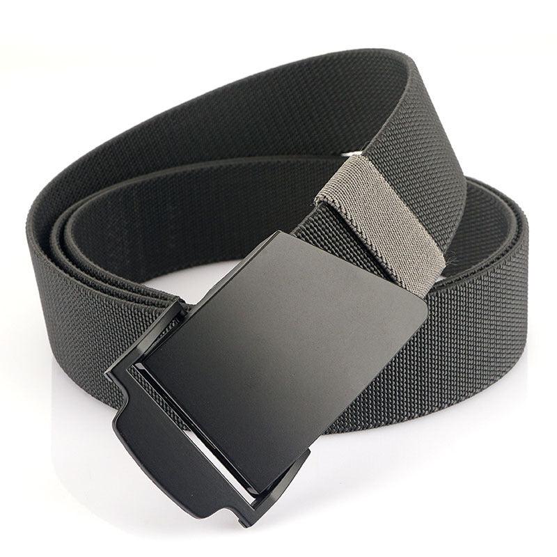 Men's Braided Leather Belt with Metal Denim Buckle