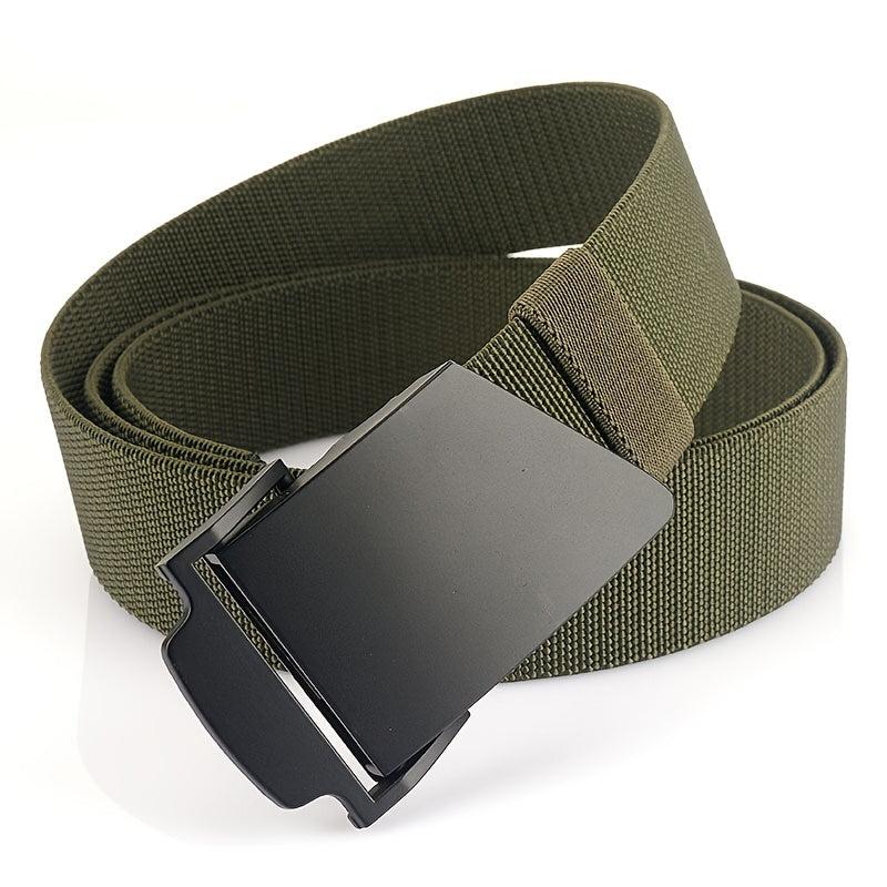 Men's Braided Leather Belt with Metal Denim Buckle