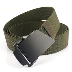 Men's Braided Leather Belt with Metal Denim Buckle