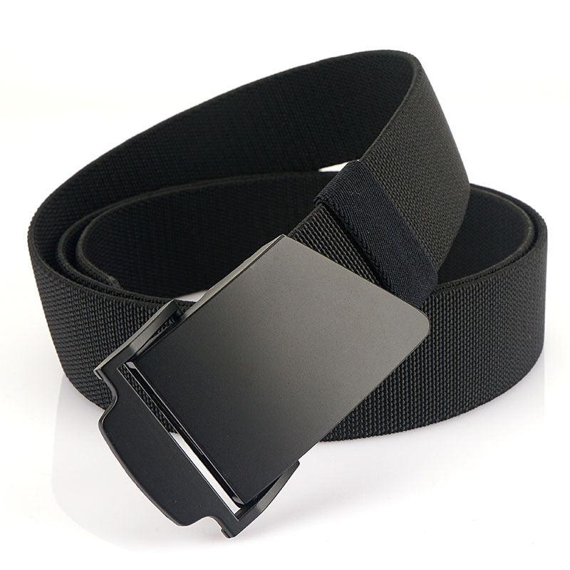 Men's Braided Leather Belt with Metal Denim Buckle