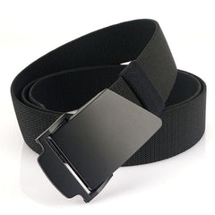 Men's Braided Leather Belt with Metal Denim Buckle