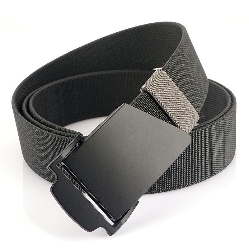 Men's Braided Leather Belt with Metal Denim Buckle