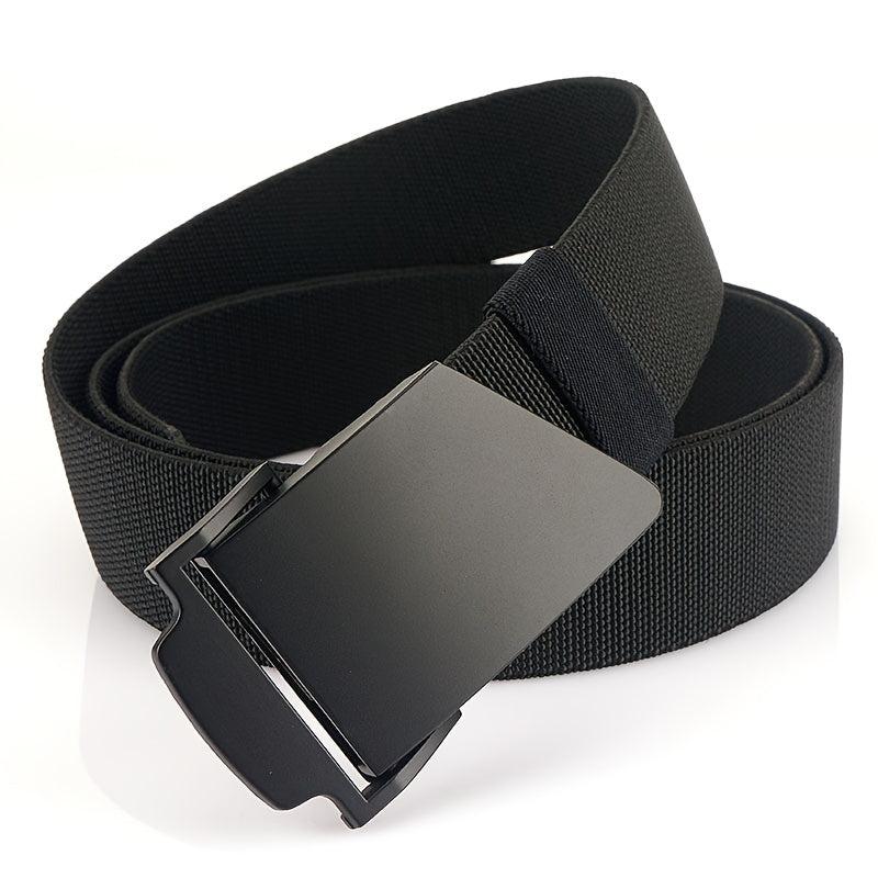 Men's Braided Leather Belt with Metal Denim Buckle
