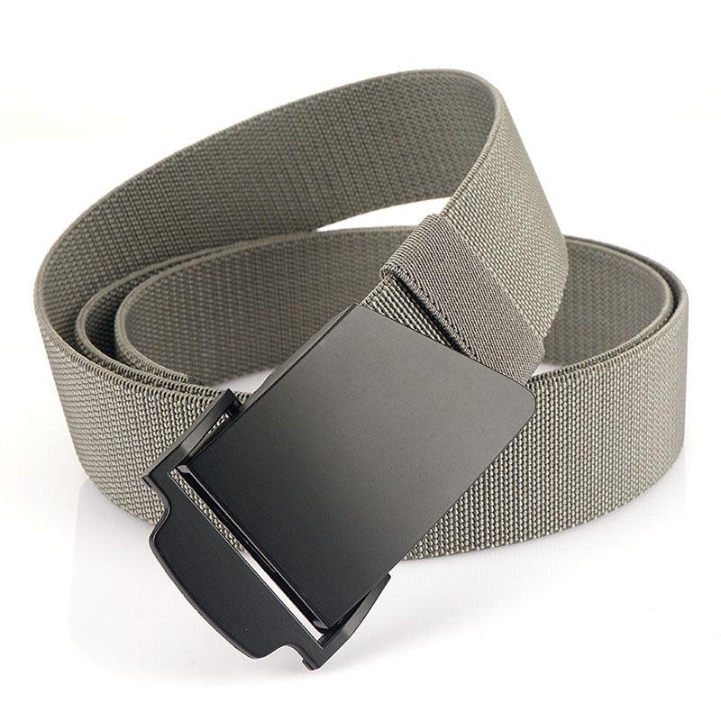 Men's Braided Leather Belt with Metal Denim Buckle