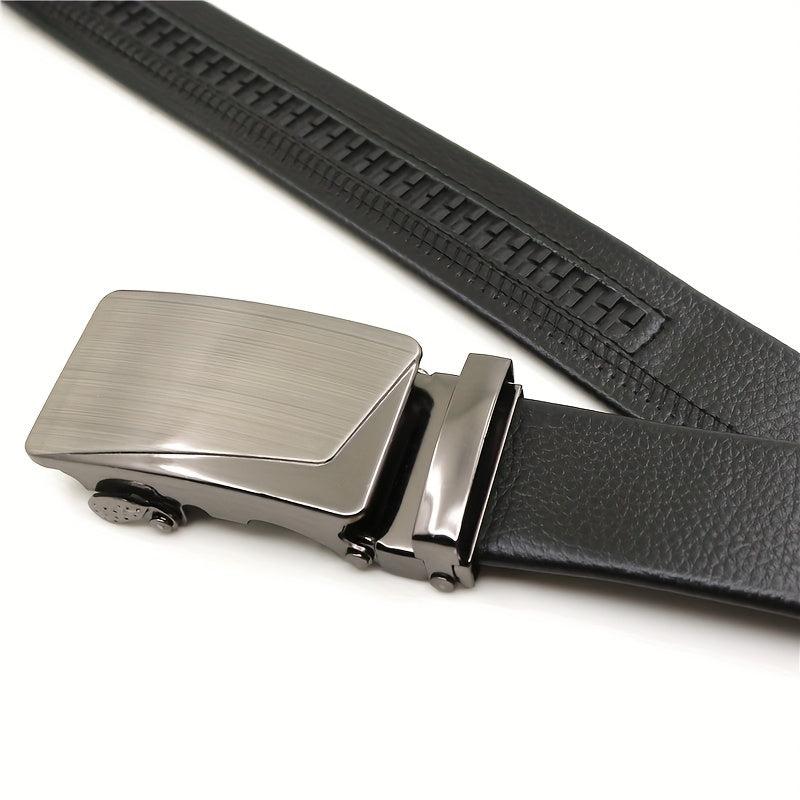 Automatic Slider Gunmetal Buckle Business Casual Belt for Men