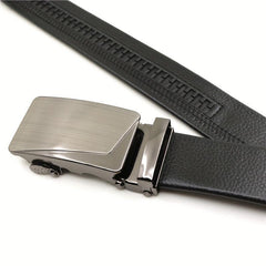 Automatic Slider Gunmetal Buckle Business Casual Belt for Men