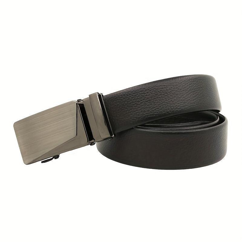 Automatic Slider Gunmetal Buckle Business Casual Belt for Men