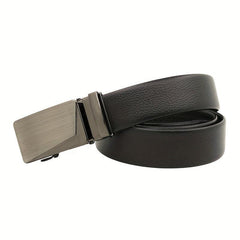 Automatic Slider Gunmetal Buckle Business Casual Belt for Men
