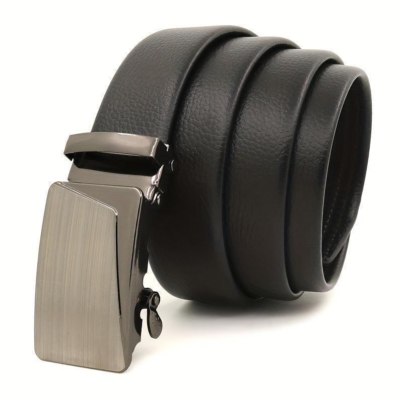 Automatic Slider Gunmetal Buckle Business Casual Belt for Men