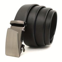 Automatic Slider Gunmetal Buckle Business Casual Belt for Men