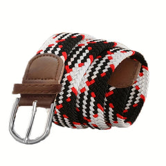 Men's Stretch Belt Pin Buckle Canvas Waistband Casual Jeans Belt