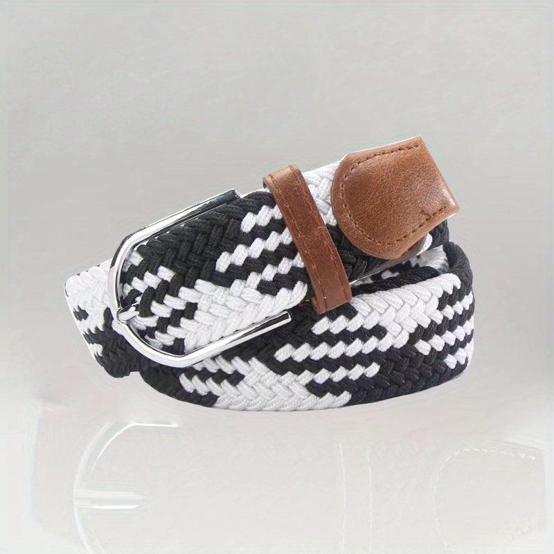 Men's Stretch Belt Pin Buckle Canvas Waistband Casual Jeans Belt