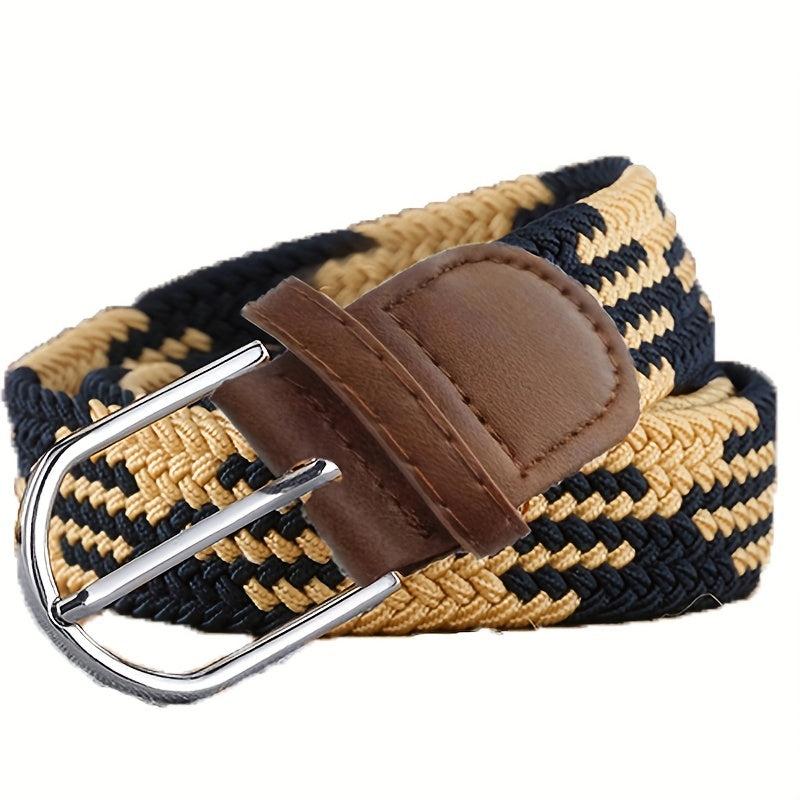 Men's Stretch Belt Pin Buckle Canvas Waistband Casual Jeans Belt
