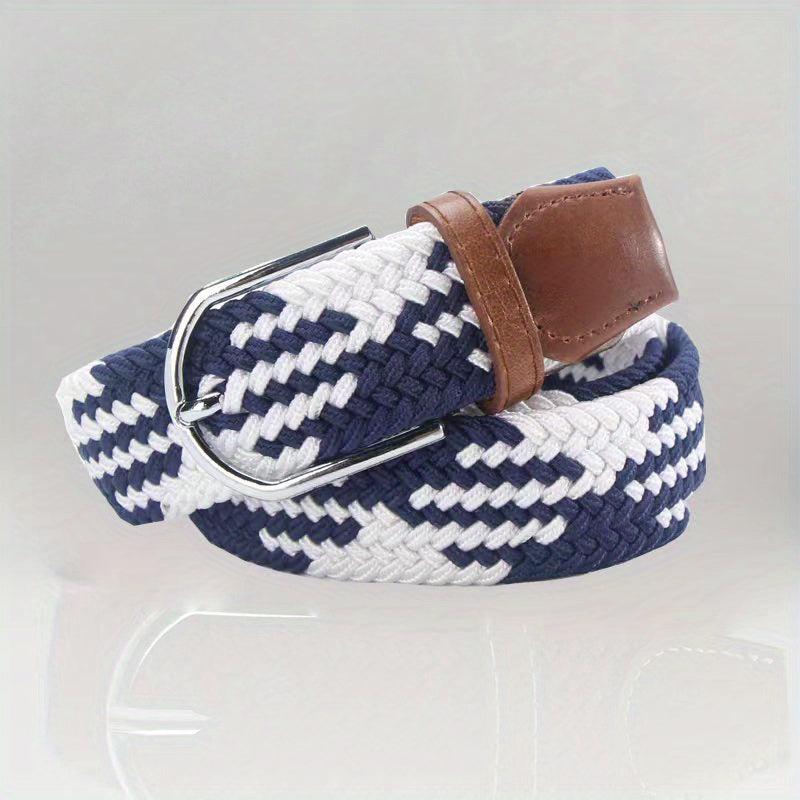 Men's Stretch Belt Pin Buckle Canvas Waistband Casual Jeans Belt