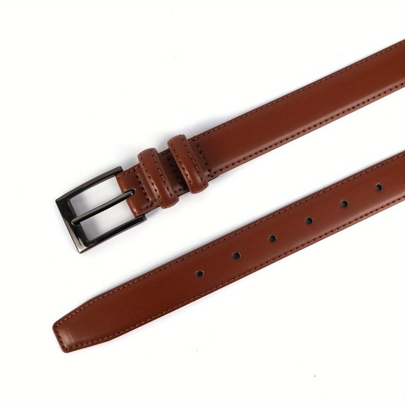 Minimalist Light Brown Leather Men's Belt Single Pin Buckle