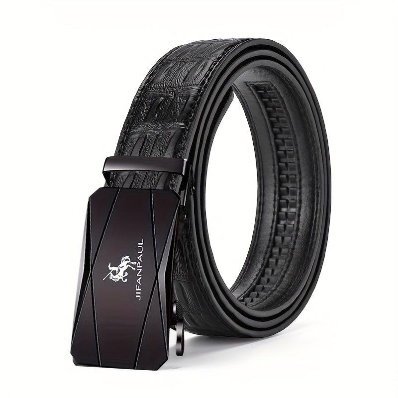 Men's PU Leather Business Casual Belt Automatic Buckle Belt