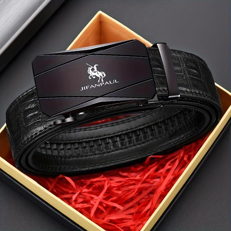 Men's PU Leather Business Casual Belt Automatic Buckle Belt