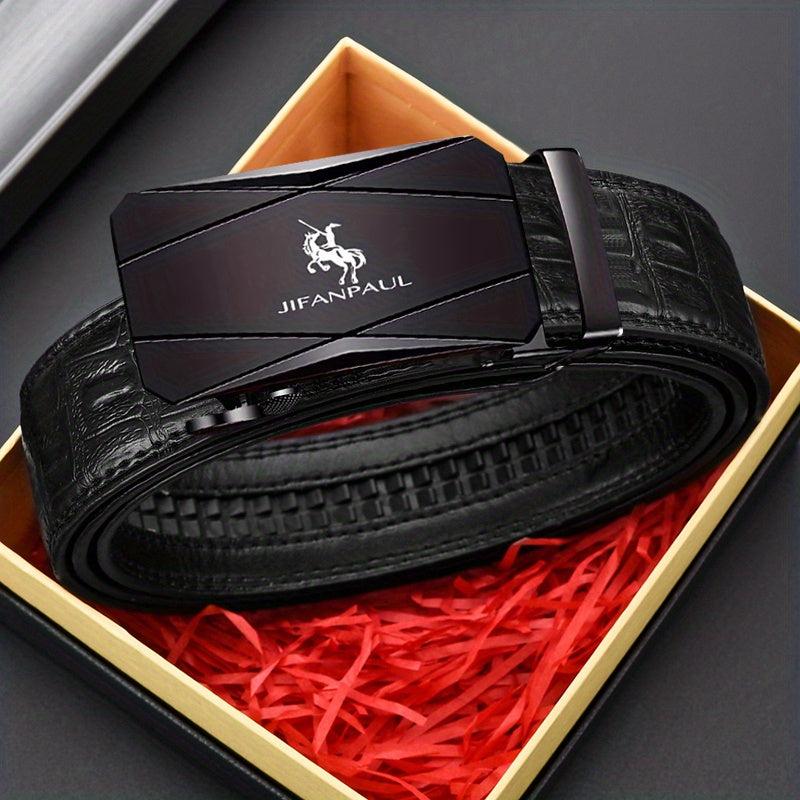 Men's PU Leather Business Casual Belt Automatic Buckle Belt